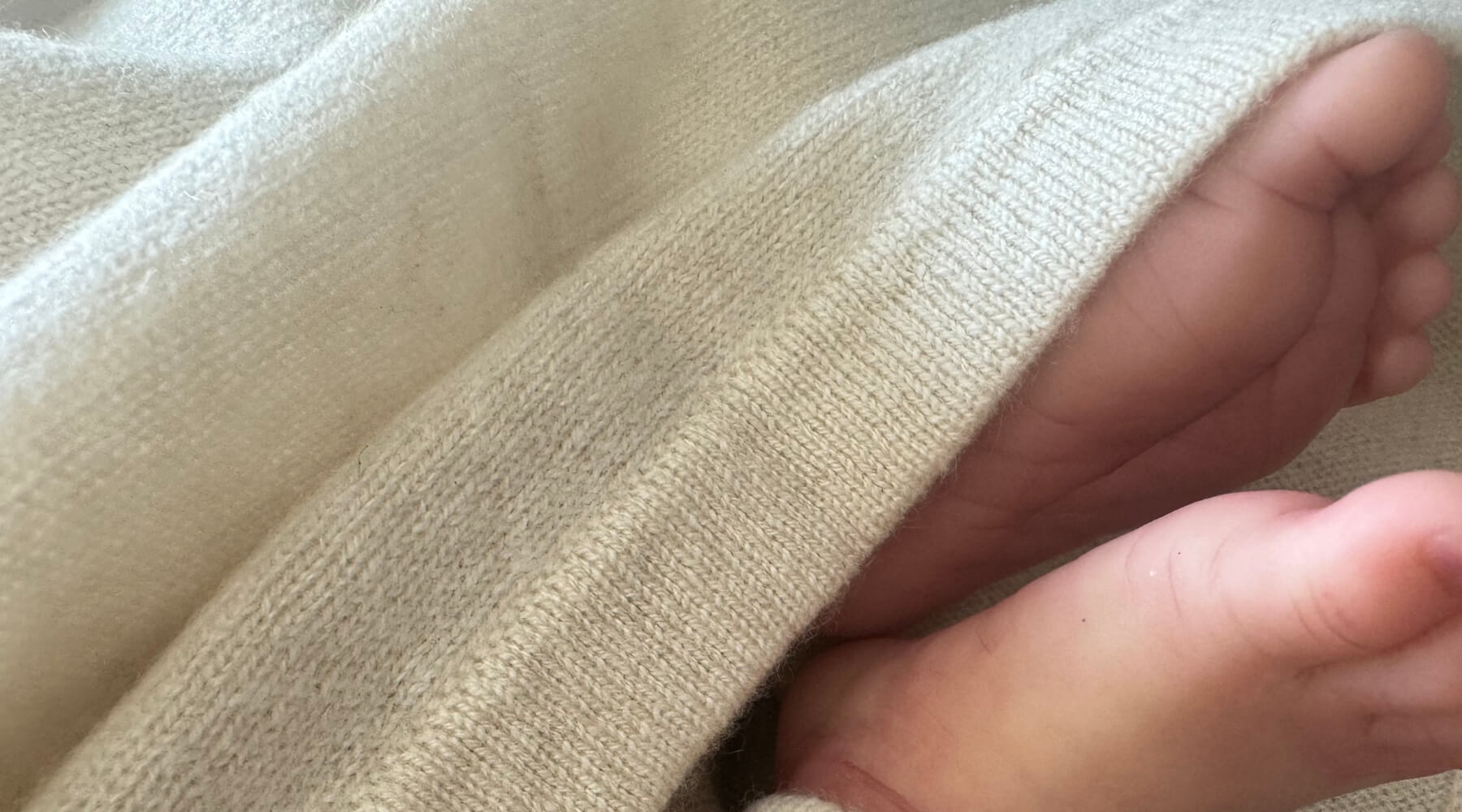 Cashmere Baby Blanket Wrapped Aroung Babys Feet