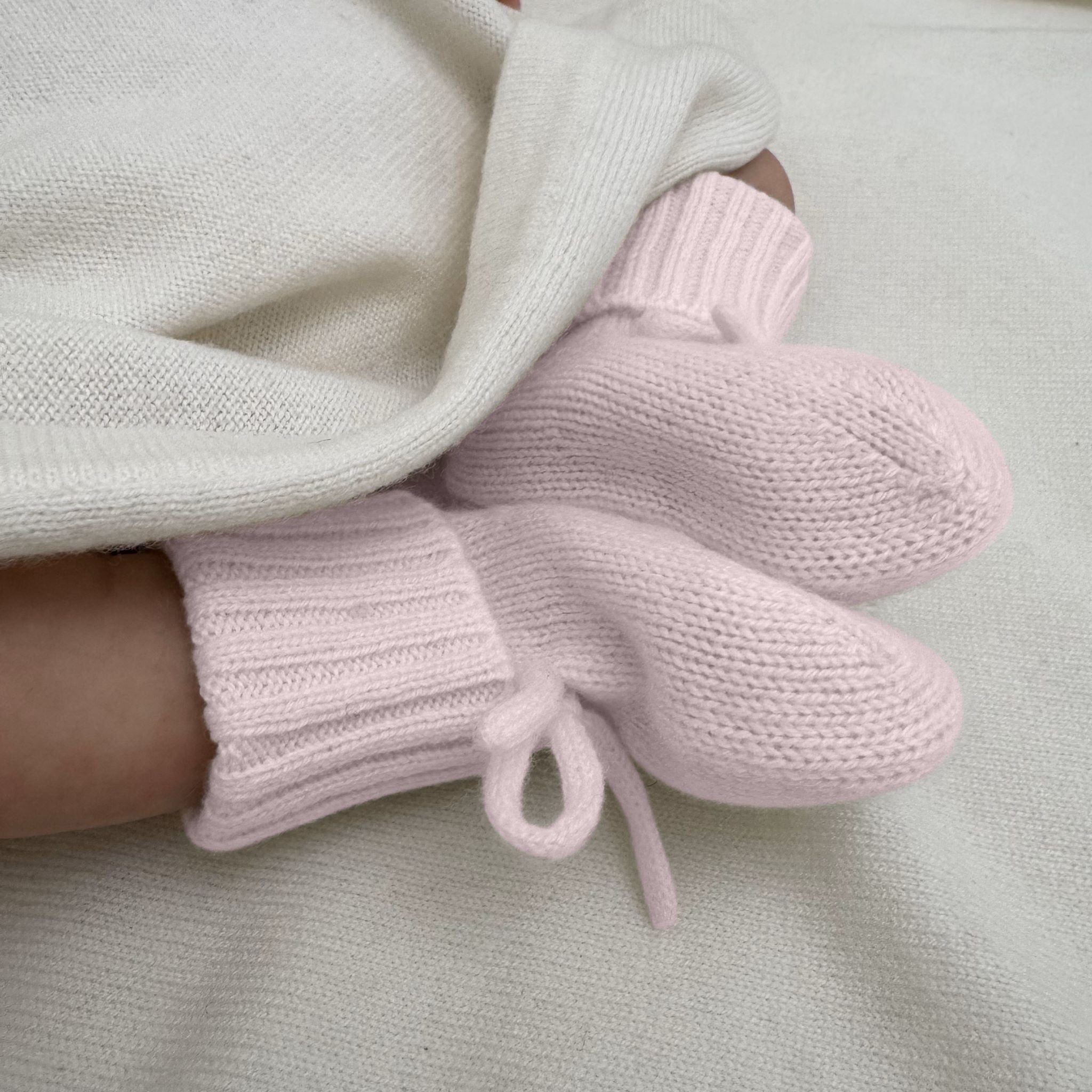 'Stepping Out in Style' Cashmere Baby Beanie & Booties (Pink)