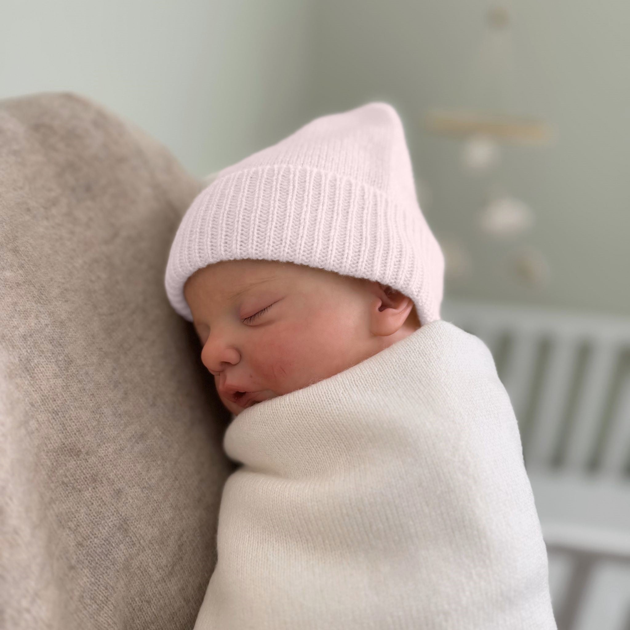 'Stepping Out in Style' Cashmere Baby Beanie & Booties (Pink)