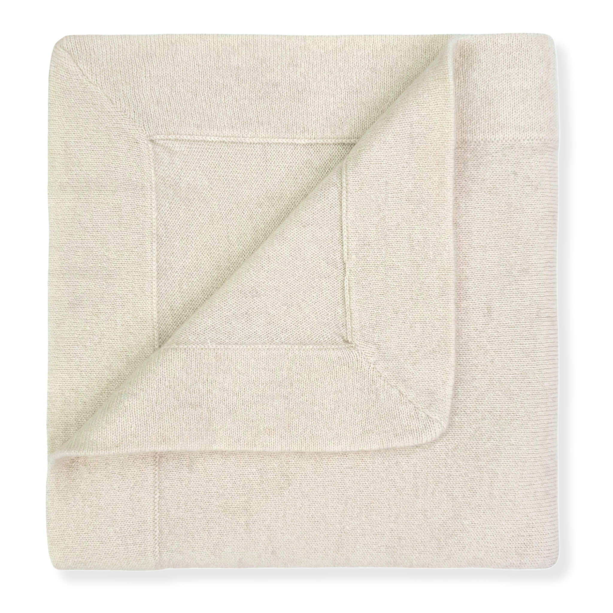 Cashmere baby blanket in natural folded