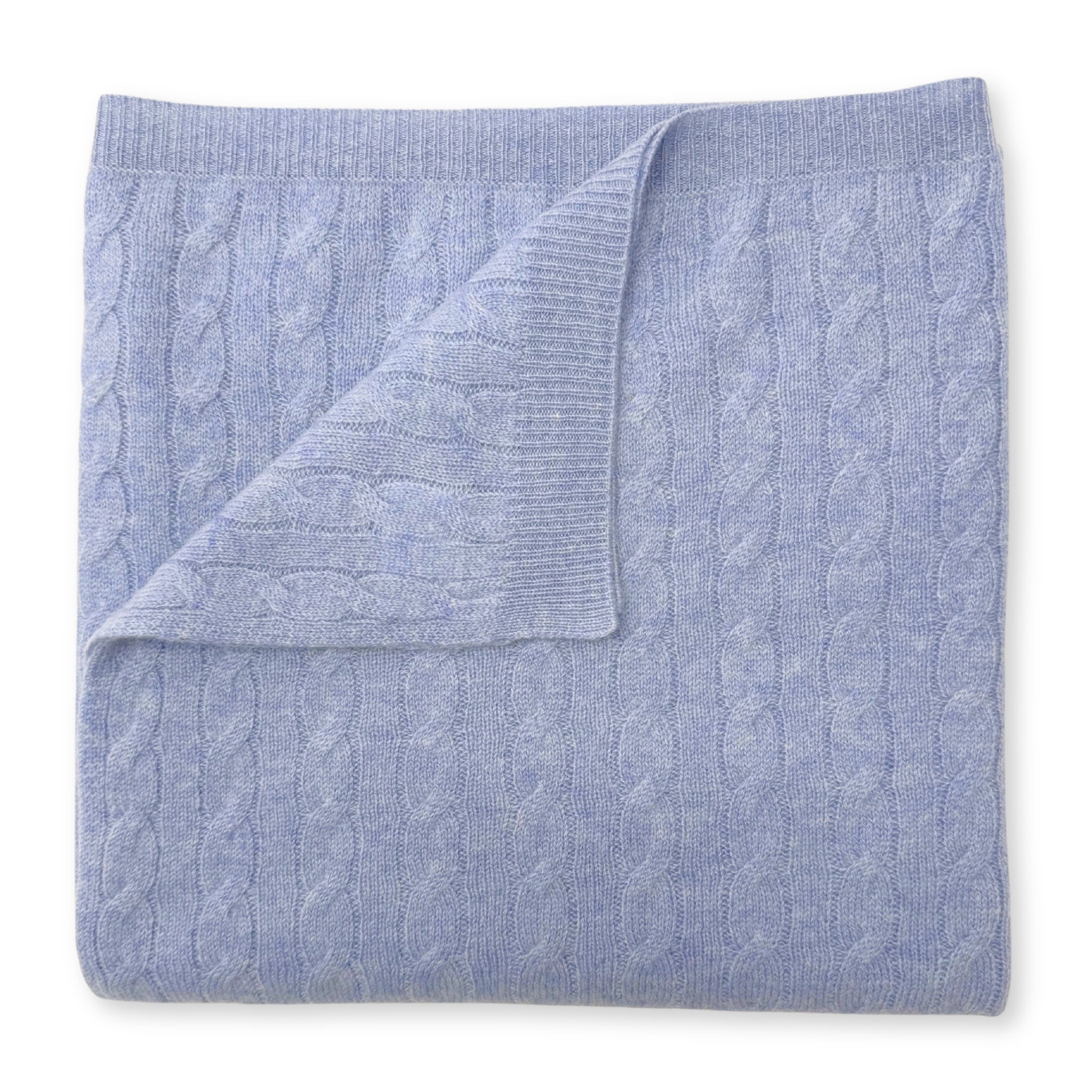 'Classic Adventures' Cable Knit Cashmere Baby Blanket, Beanie & Booties Gift Set (Blue)
