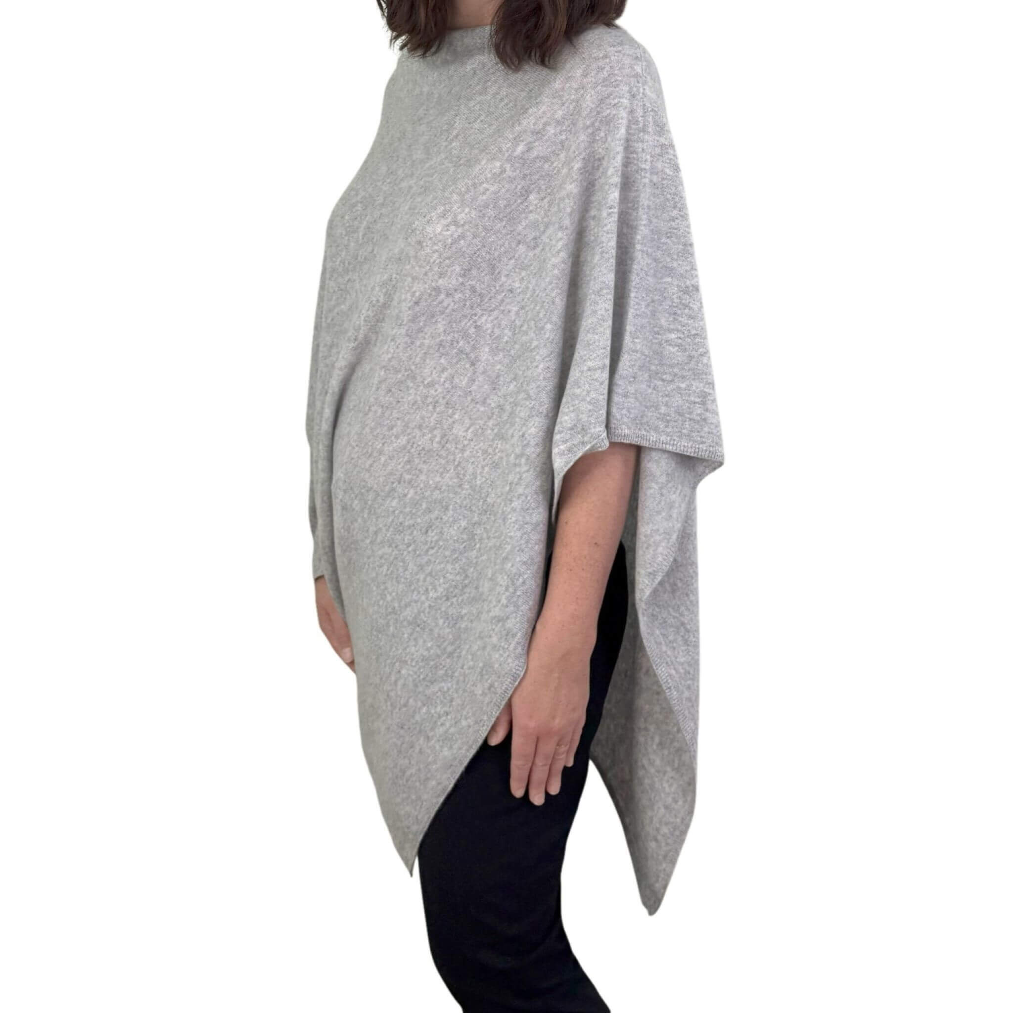 'For Mom and Me' Cashmere Nursing Shawl & Baby Blanket Set (Light Gray)