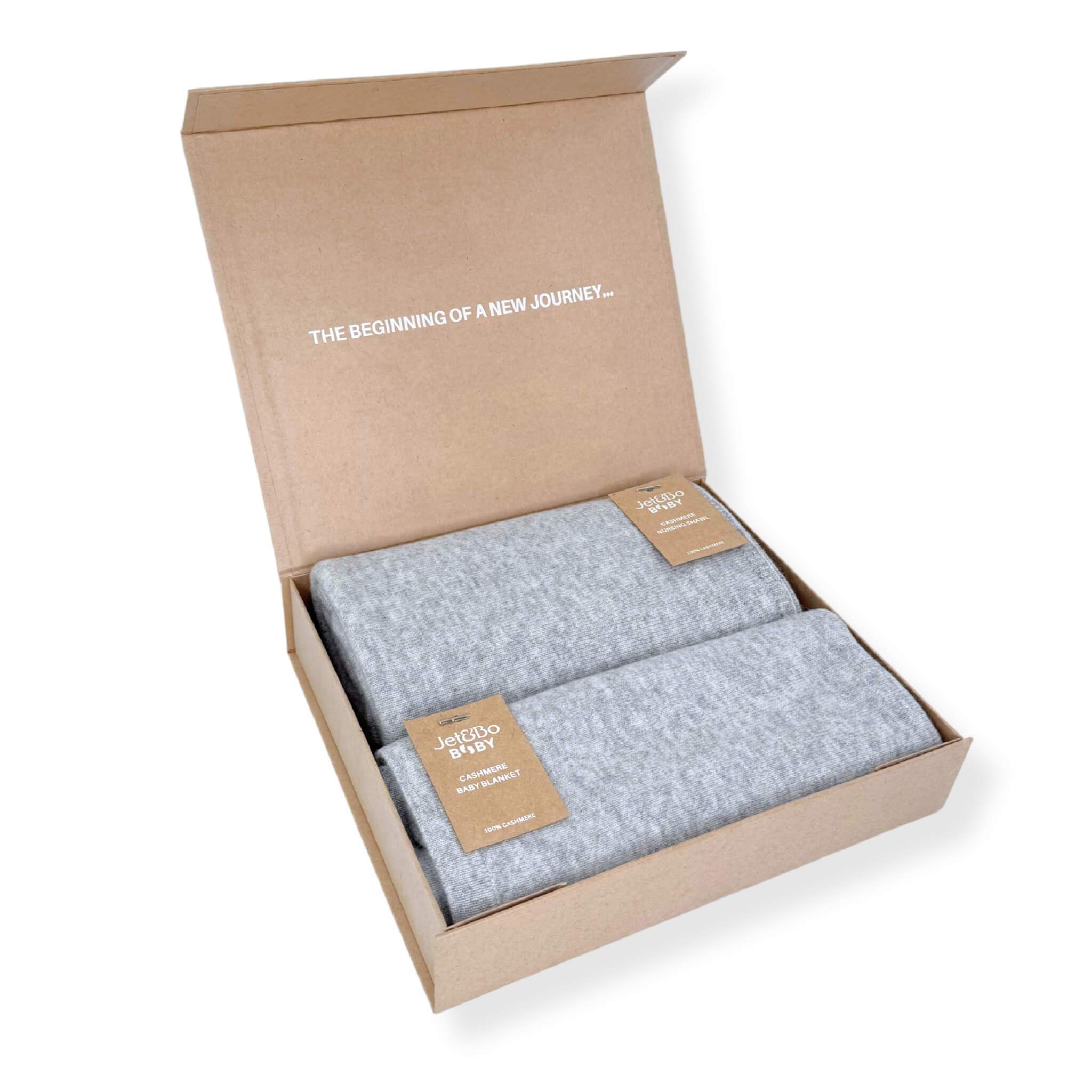 'For Mom and Me' Cashmere Nursing Shawl & Baby Blanket Set (Light Gray)
