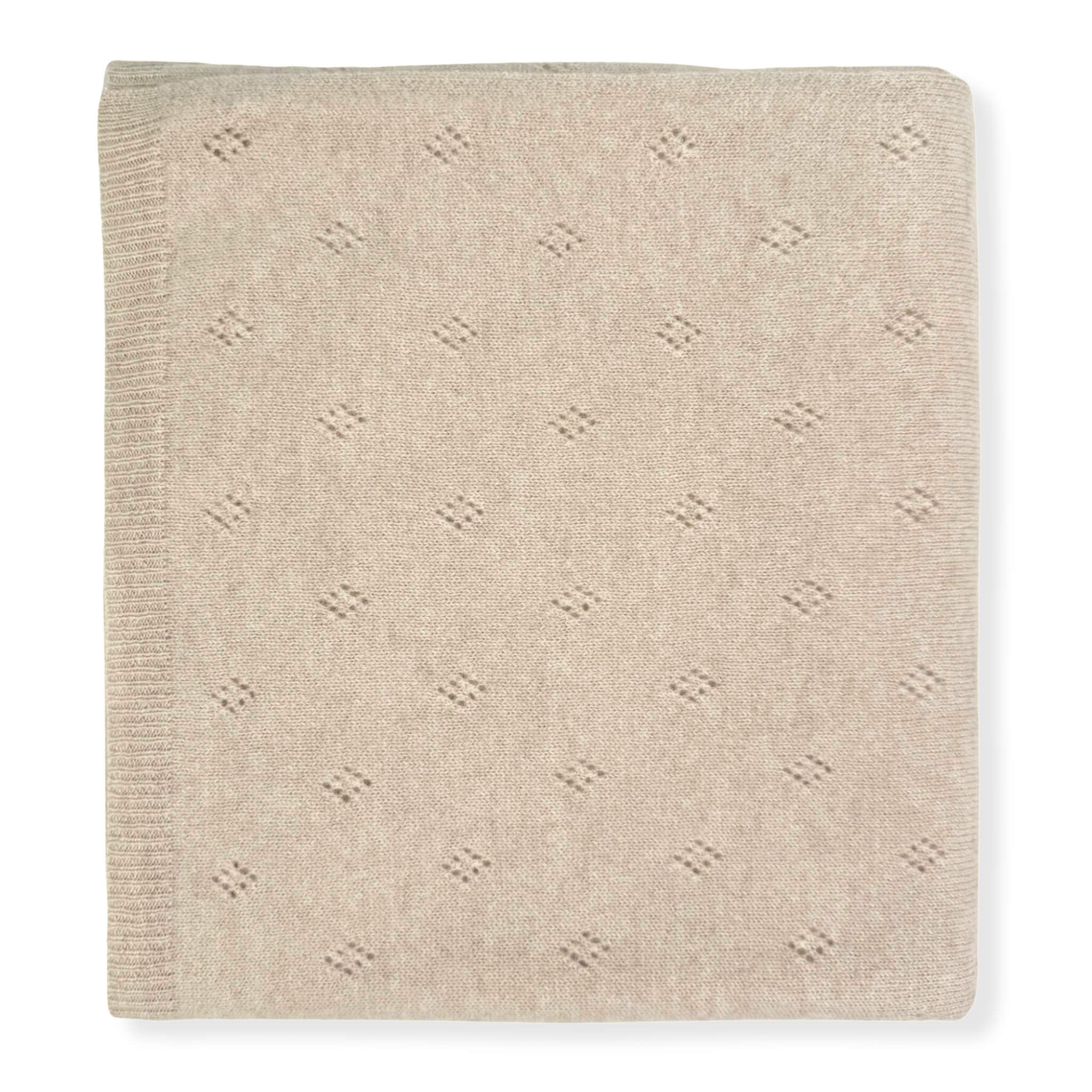 'Heirloom Moments' Pointelle Cashmere Baby Blanket (Brown Sugar)