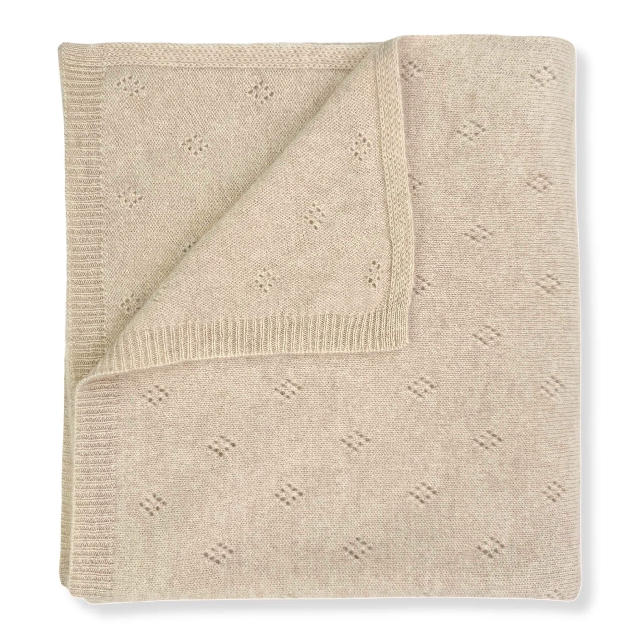 'Heirloom Moments' Pointelle Cashmere Baby Blanket (Brown Sugar)