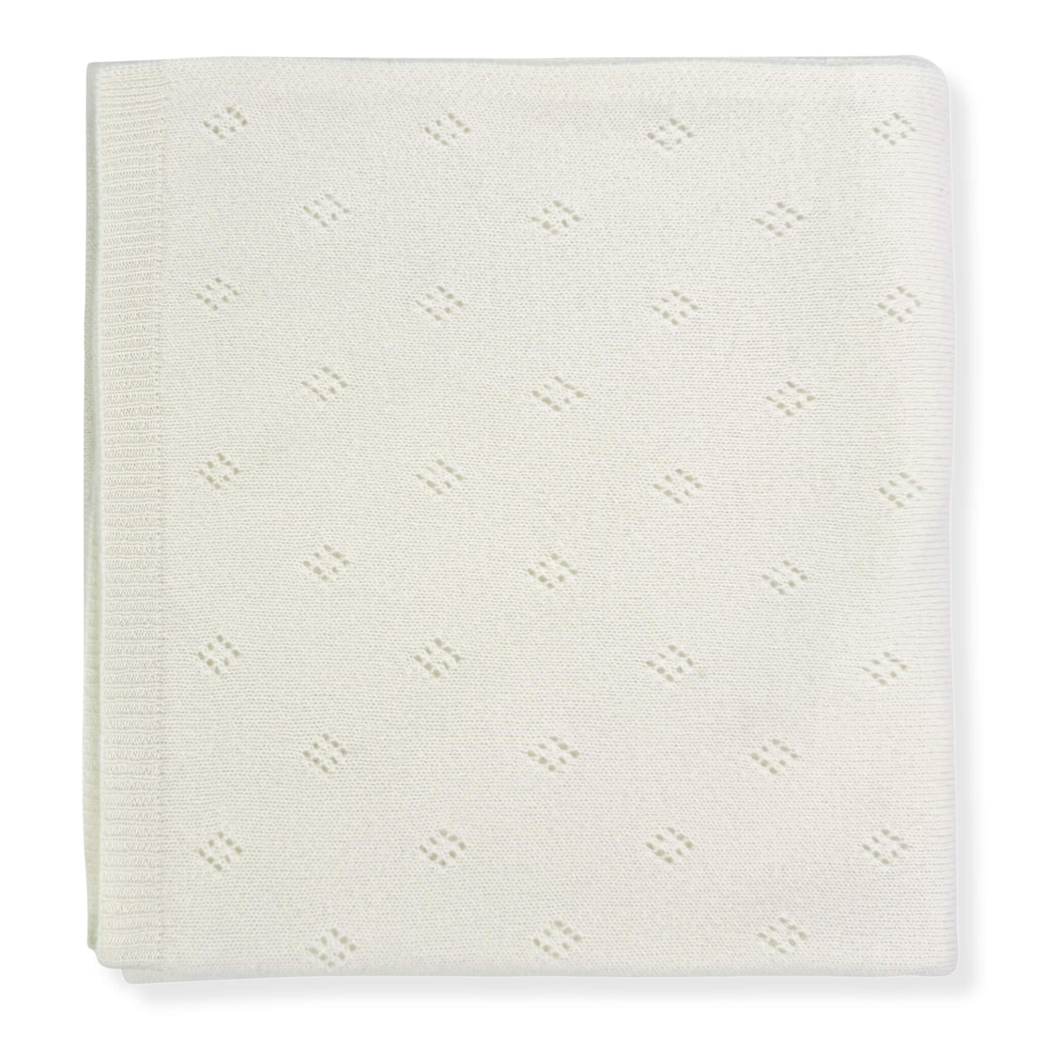 'Heirloom Moments' Pointelle Cashmere Baby Blanket (Cream)