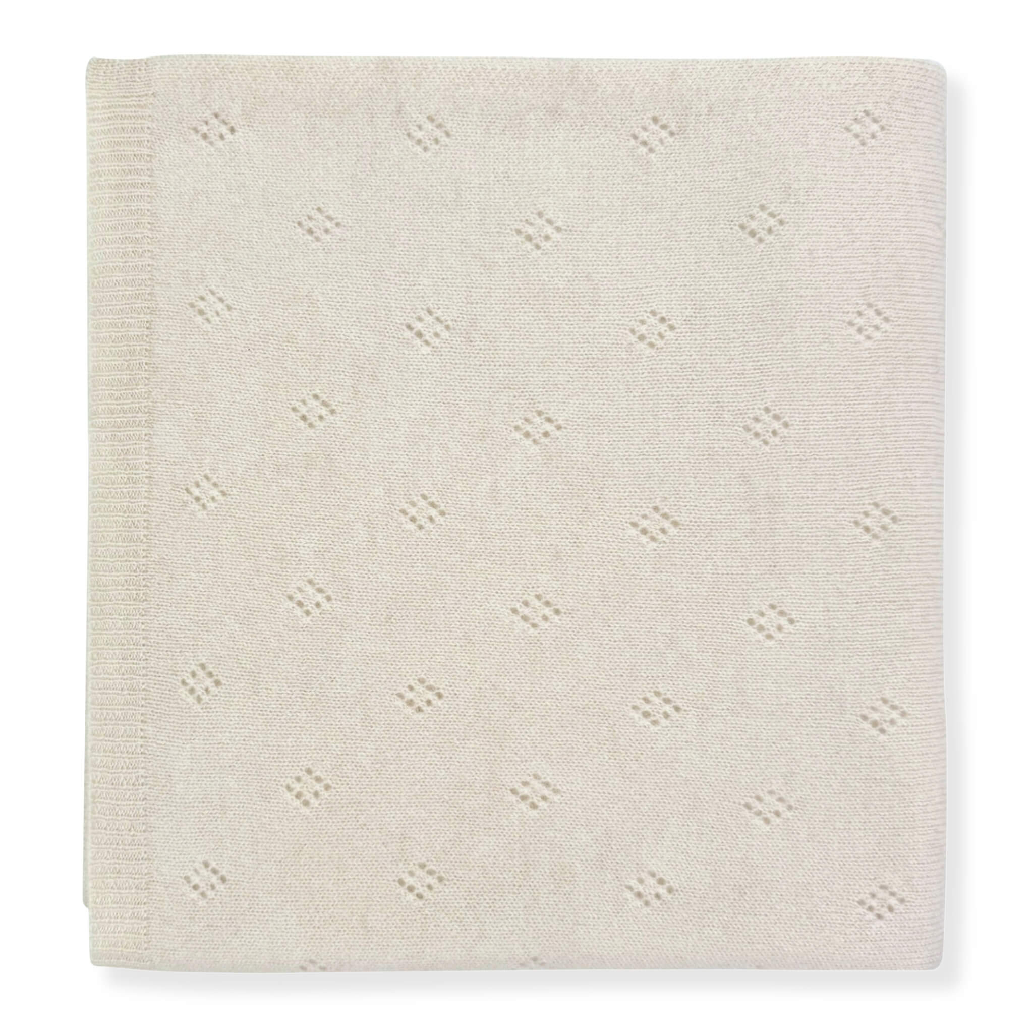 'Heirloom Moments' Pointelle Cashmere Baby Blanket (Natural)