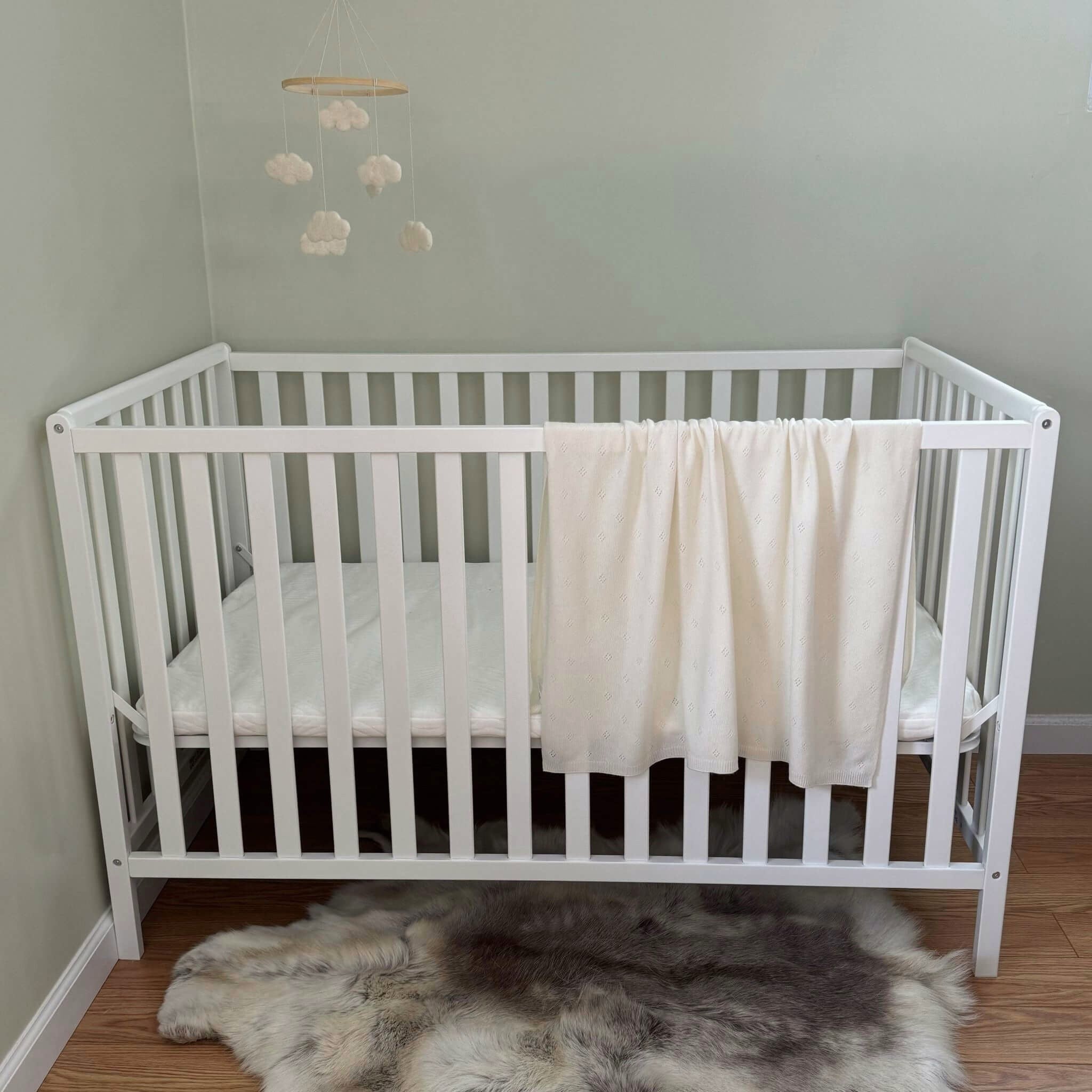 'Heirloom Moments' Pointelle Cashmere Baby Blanket Cream