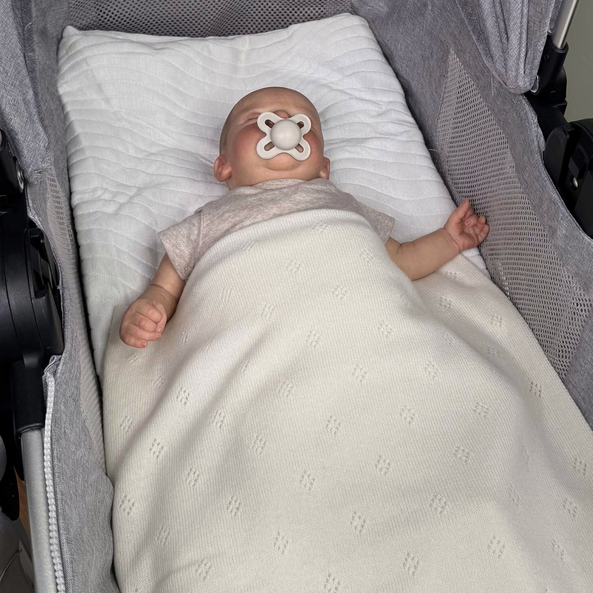 'Heirloom Moments' Pointelle Cashmere Baby Blanket Cream