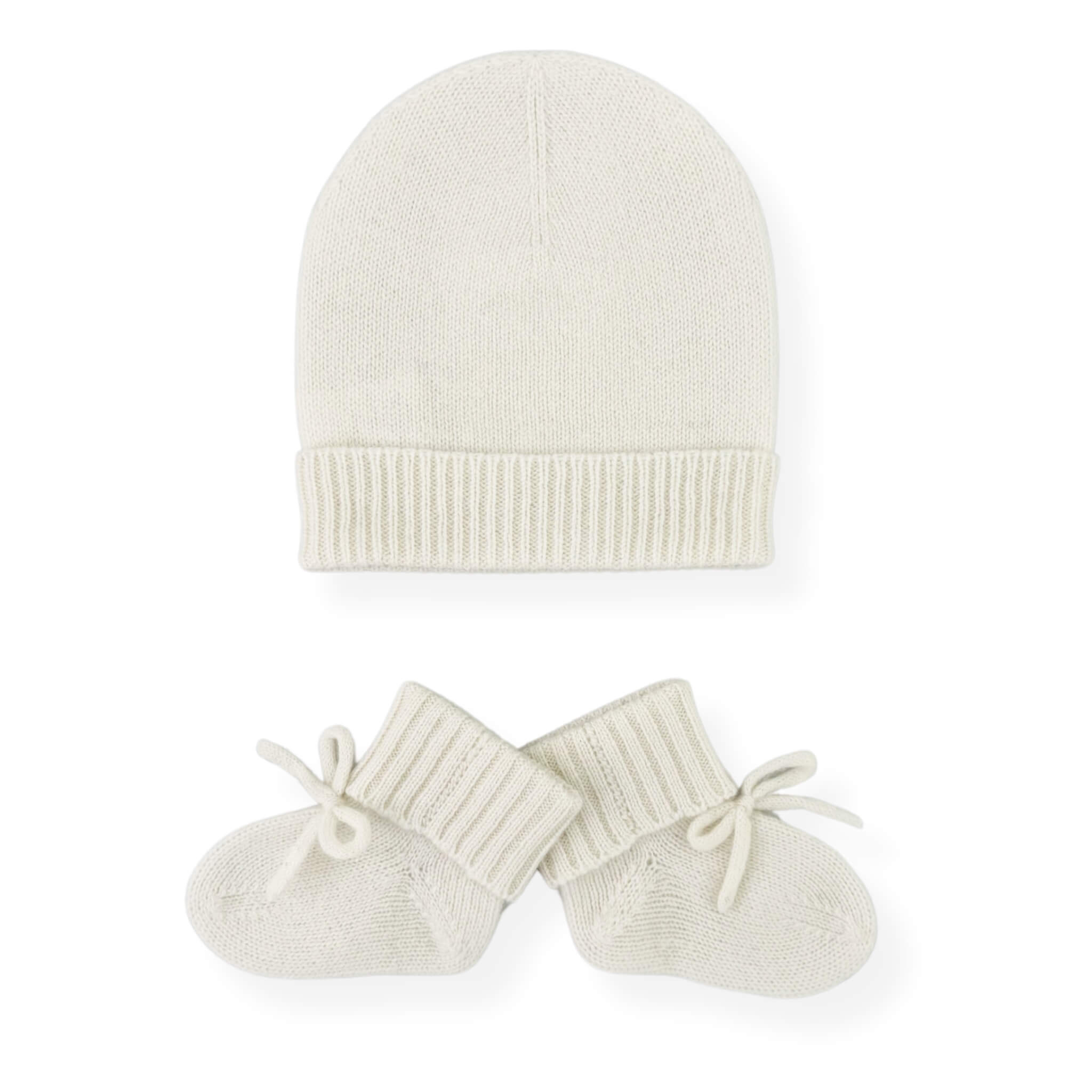 'Stepping Out in Style' Cashmere Baby Beanie & Booties (Cream)