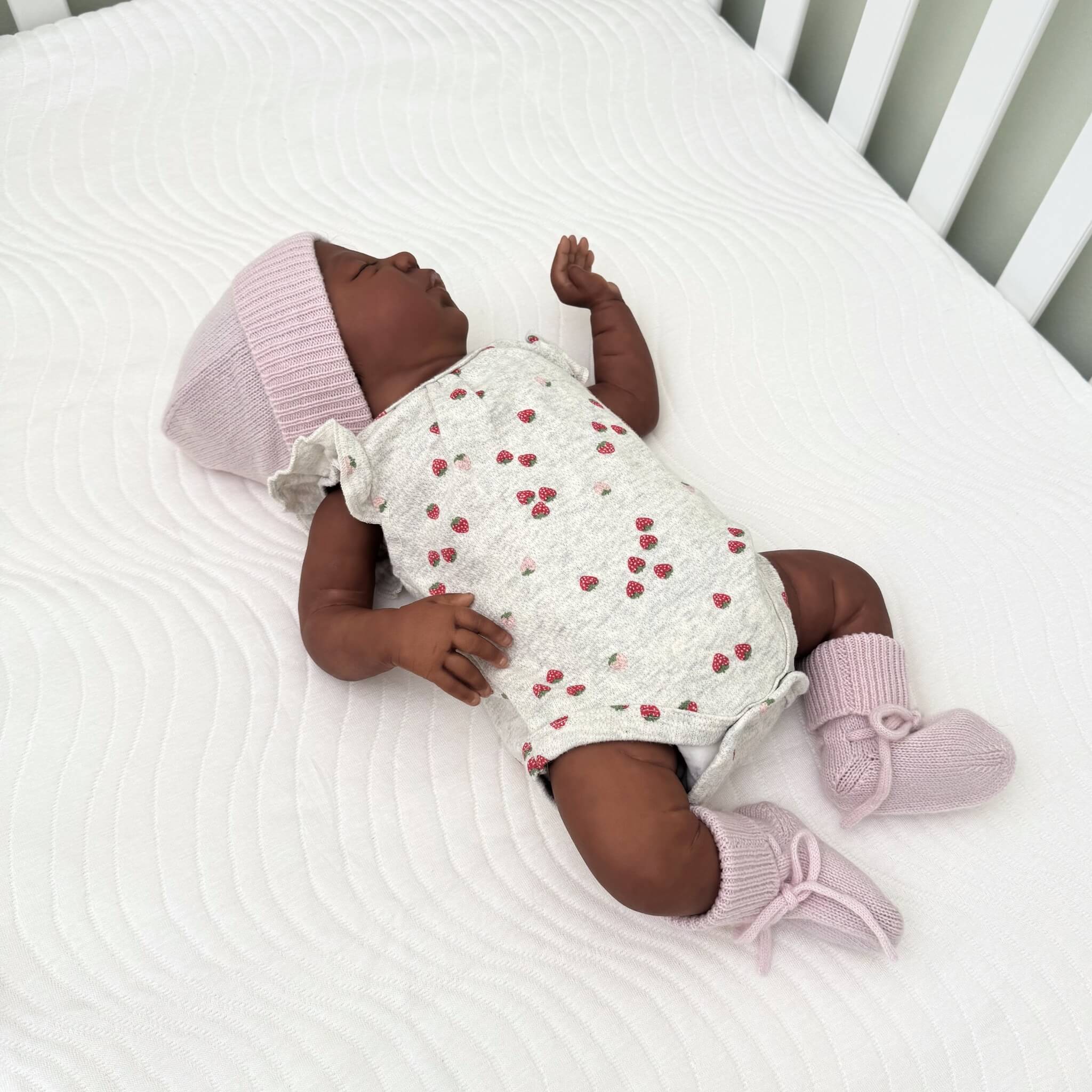 'Stepping Out in Style' Cashmere Baby Beanie & Booties (Pink)