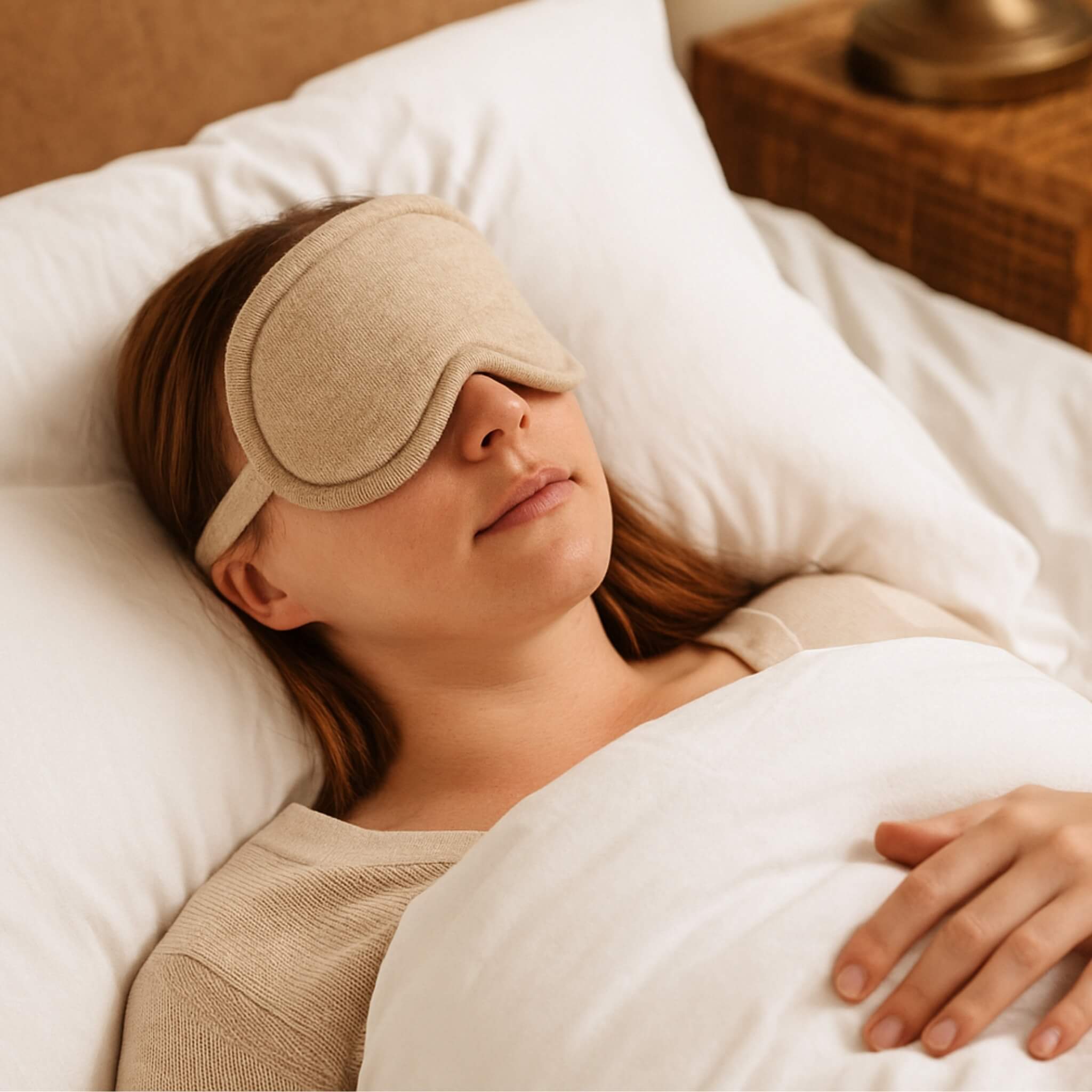 'We Got This' Cashmere Eye Mask (Natural)