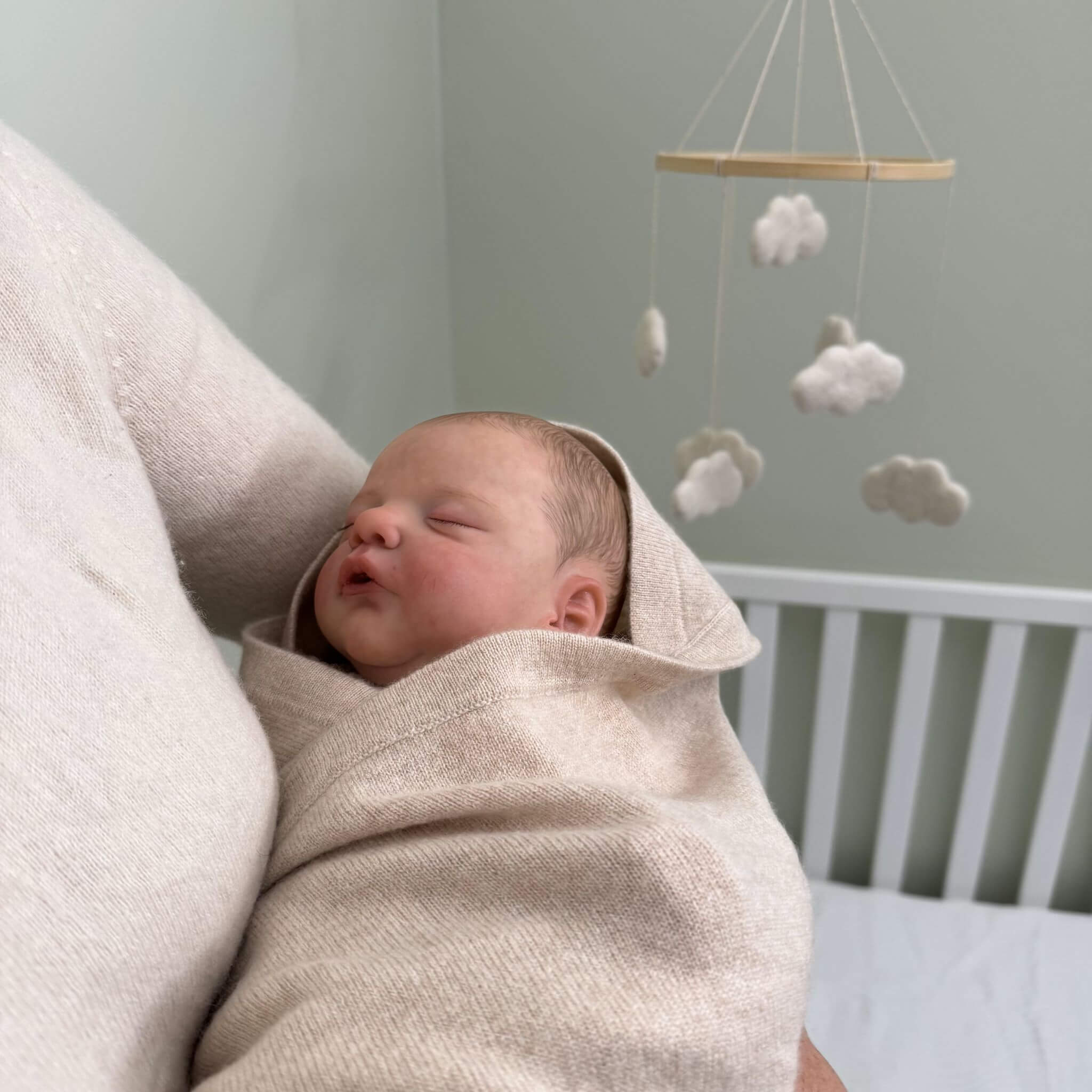 'Welcome Home' Hooded Cashmere Receiving Blanket (Brown Sugar)