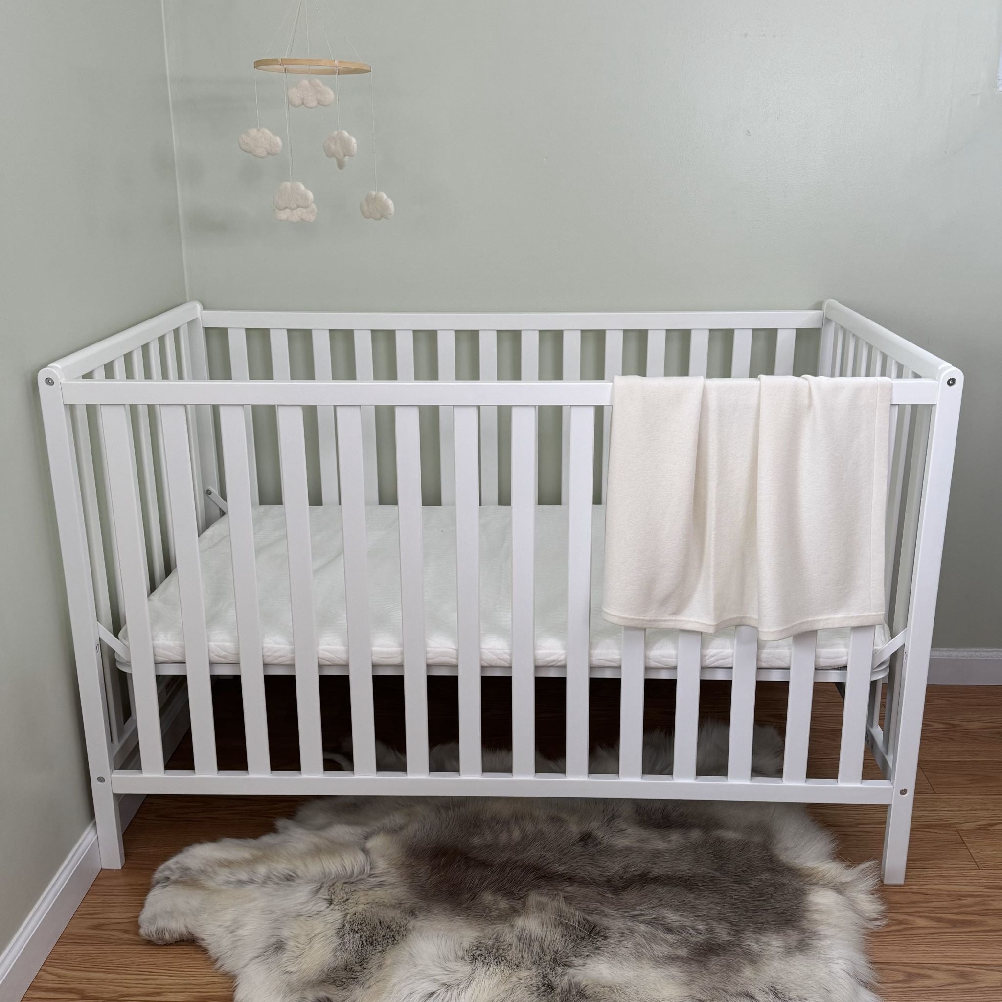 'Welcome Home' Hooded Cashmere Receiving Blanket (Cream)