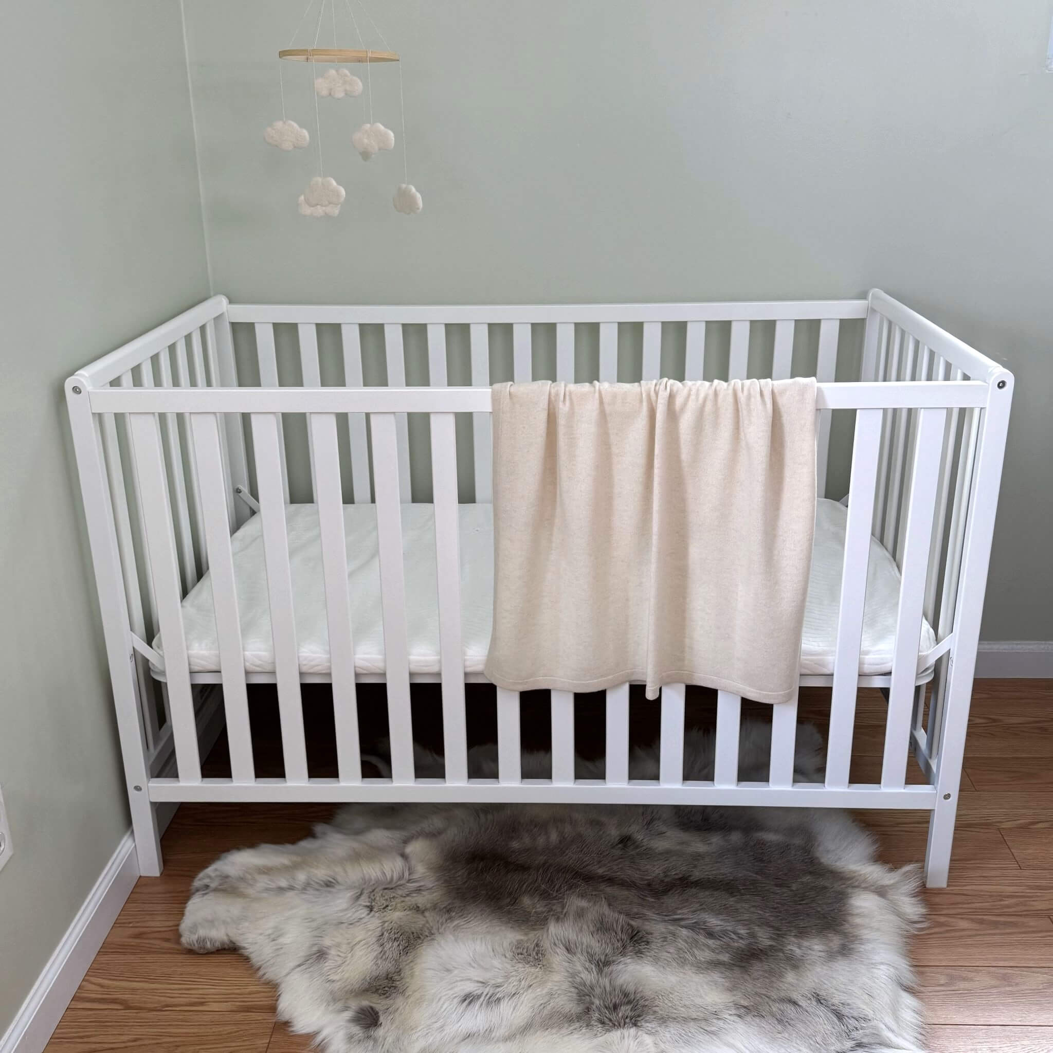 'Welcome Home' Hooded Cashmere Receiving Blanket (Natural)